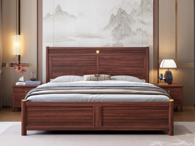 新中式实木床，乌金木，1.5米、1.8米 - ��ý���鱨��վ