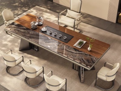 V22#岩板茶台，现代茶桌，茶空间，有1.6/1.8/2米 - Room芯家居