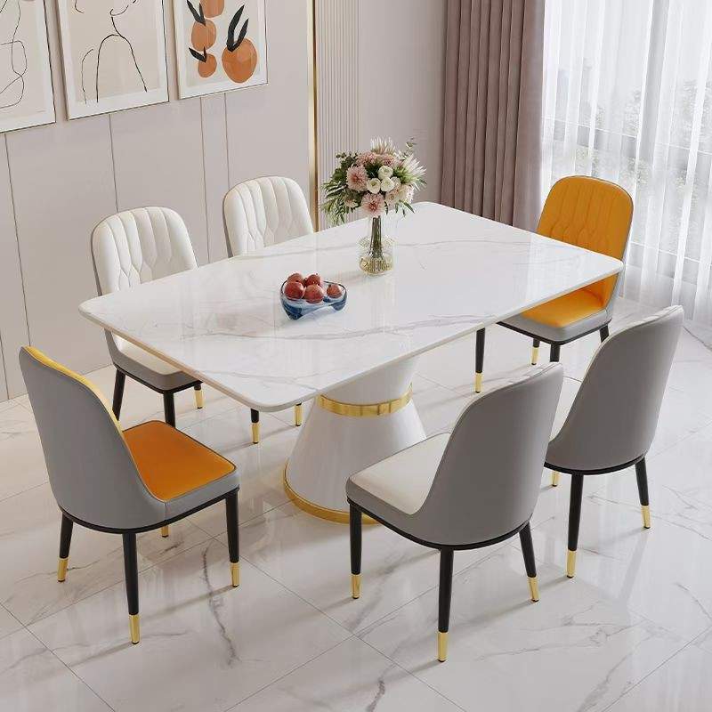 餐桌椅（型号）216# 喇叭筒方桌 （规格）1.3米 1.4米 1.6米 （颜色）黑色 白色筒 （椅子）116小菠萝椅 （材质）碳素钢脚(图3)